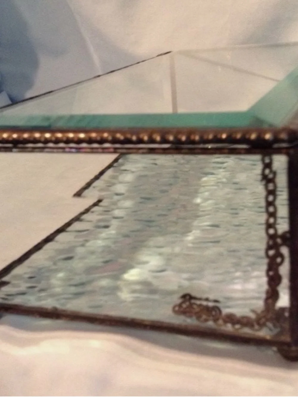 J.Devlin Glass Box Beveled in Clear with Brass Trim